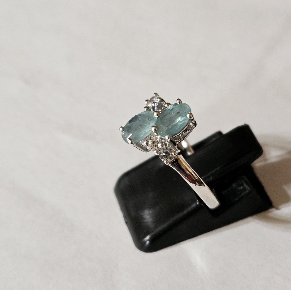 Genuine Grandidierite and Zircon ๐ Platinum over Sterling Silver Sz 6! - Picture 6 of 6